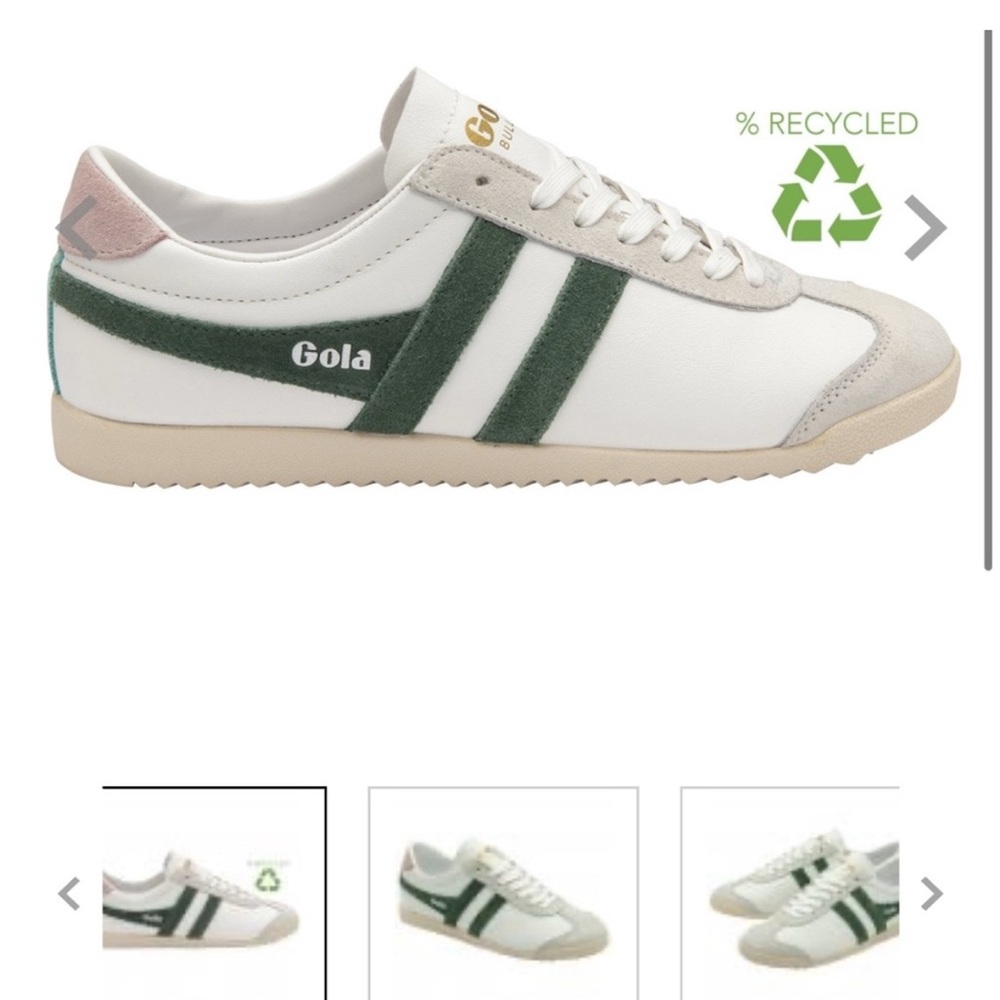 Gola Women's Sneakers - White with Green Stripes